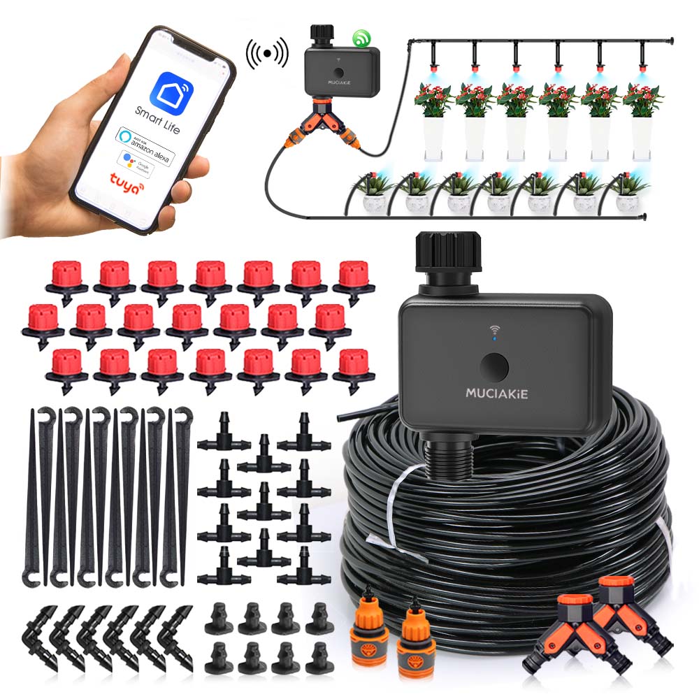 Smart Garden System - 30–10 m Garten-Dualband-WiFi-Timer-Bewässerungsset, unterstützt intelligente Sprachfunktion,
